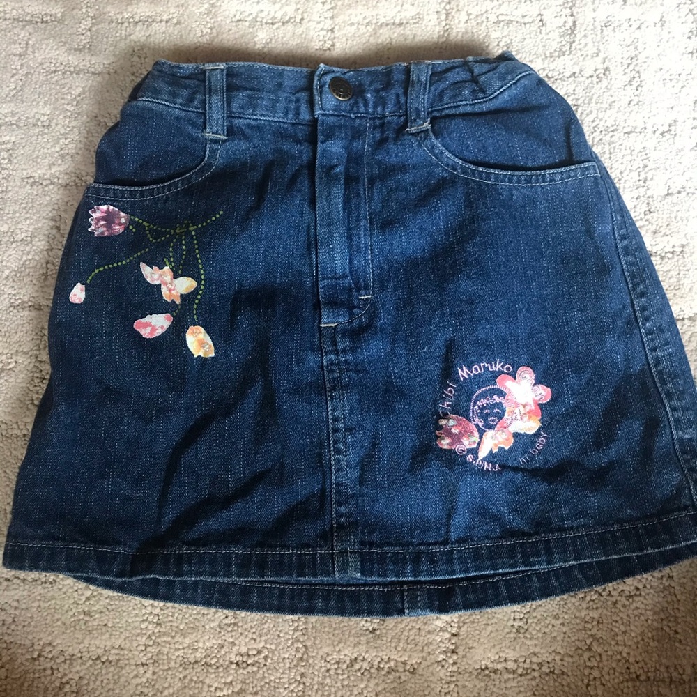 EMBROIDERED JEAN SKIRT
